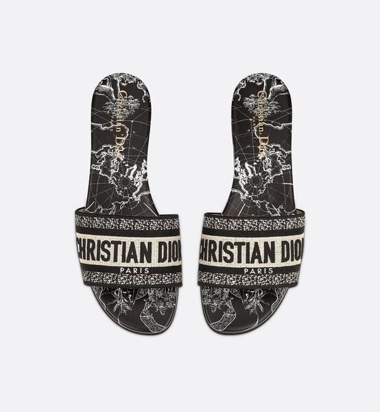 Шлепки Christian Dior женский ткань белый 88200-4