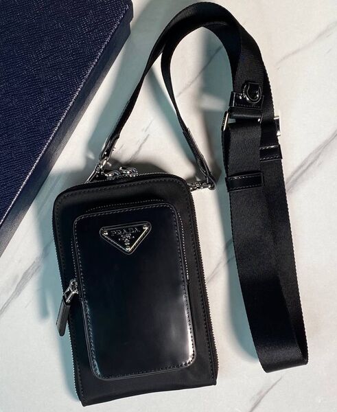 Мужская сумка мессенджер Prada мужской кожа черный 168607