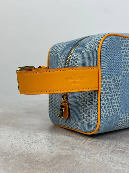 Мужской несессер косметичка Louis Vuitton мужской текстиль бирюзовый 154011-4