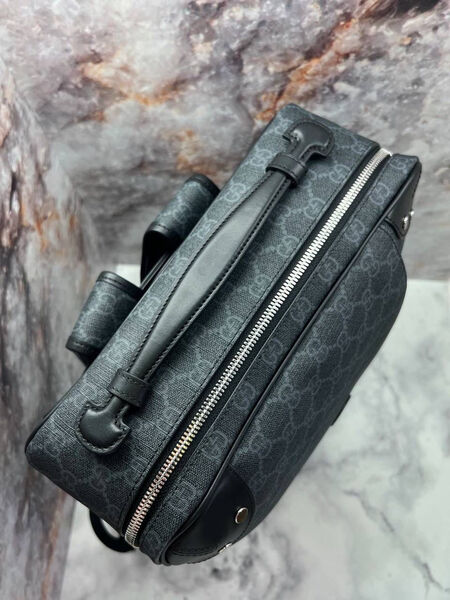 Мужской портфель-рюкзак Gucci мужской кожа графитовый 111551-7