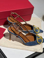 Босоножки Valentino женский джинса синий 12833-4