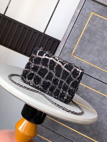 Сумка Chanel женский твид черный 189944-3