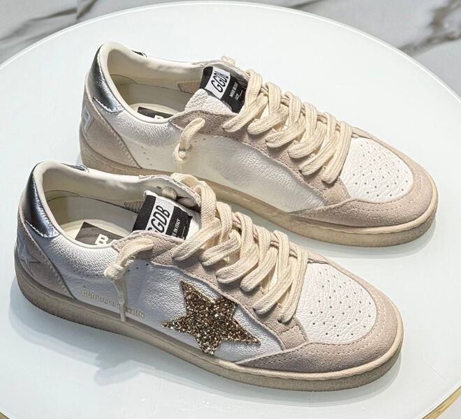 Кеды Golden Goose женский кожа бежевый 199784
