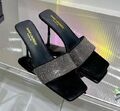 Шлепки Saint Laurent женский кожа графитовый 106147-1