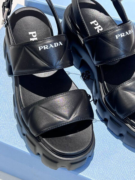 Сандалии Prada женский кожа черный 117029-2
