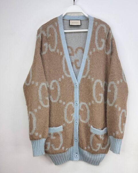 Кардиган Gucci женский вязаная ткань бежевый 193439