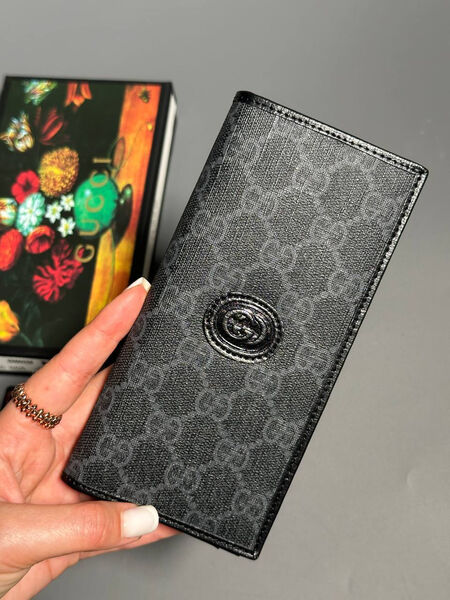 Мужской портмоне Gucci мужской канва черный 154020-3