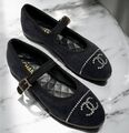 Балетки Chanel женский вельвет черный 156306-1