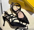 Туфли Fendi женский сатин черный 112209-1
