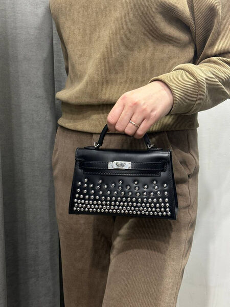 Сумка Hermèskelly Mini женский кожа черный 135068-2