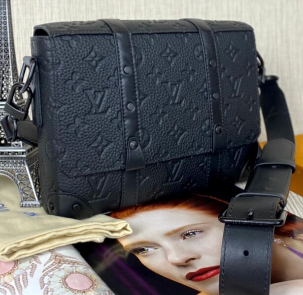 Мужская сумка мессенджер Louis Vuitton мужской кожа черный 77887