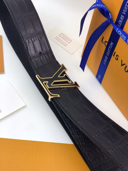Ремень мужской Louis Vuitton мужской кожа черный 63737