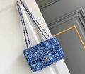 Сумка Chanel женский твид синий 157334-1