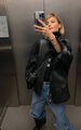 Куртка Saint Laurent женский кожа черный 139927-2
