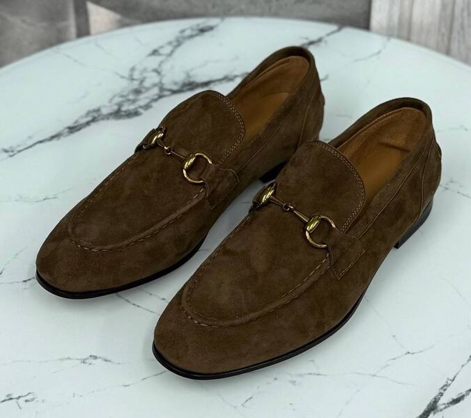Мужские лоферы Gucci мужской замша 185668