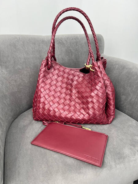 Сумка Bottega Veneta женский кожа бордовый 156361-2