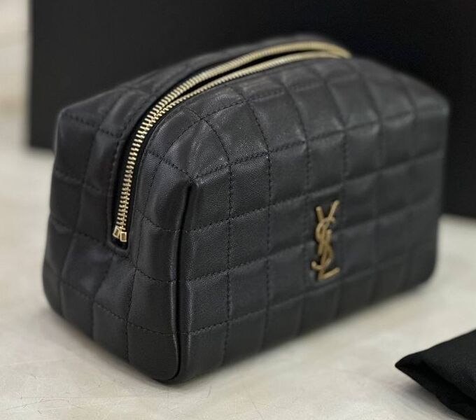 Косметичка Saint Laurent женский кожа черный 170964