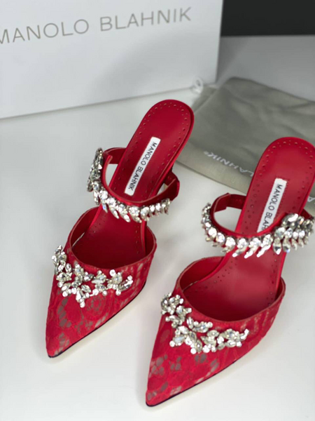 Туфли Manolo Blahnik женский бордовый 80813-3
