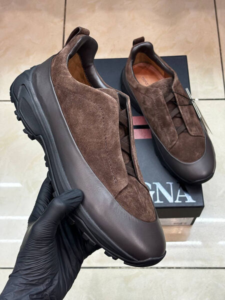 Мужские кроссовки Zegna мужской замша 169137-2