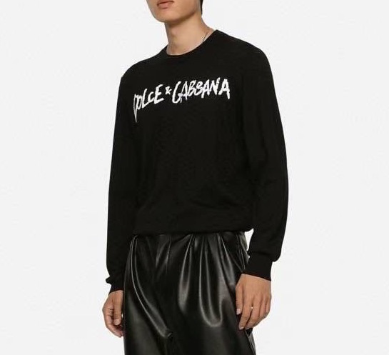 Мужской свитер Dolce&Gabbana мужской вязаная ткань черный 126780