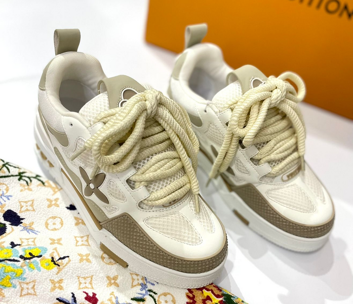 Кроссовки Louis Vuitton женский кожа бежевый 35727