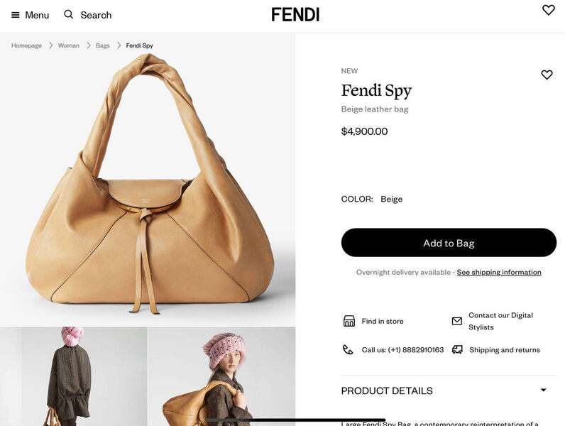 Сумка Fendi женский кожа бежевый 200823-2