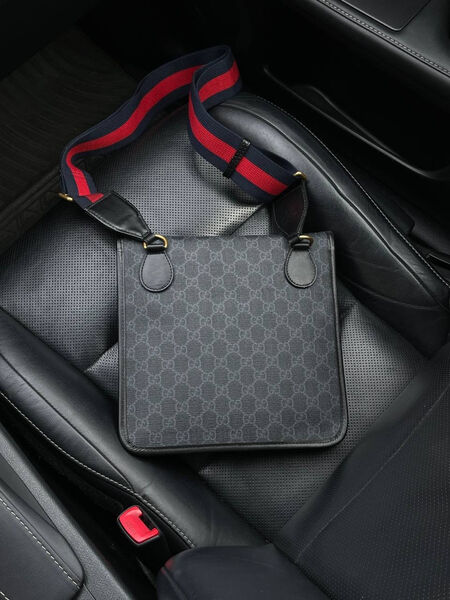 Мужская сумка мессенджер Gucci мужской кожа черный 105730-2