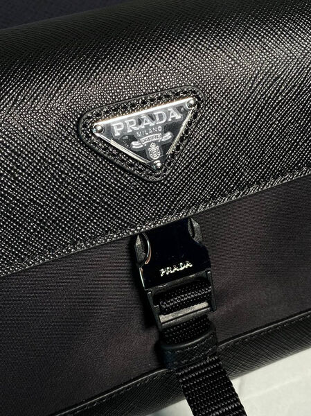 Мужская сумка мессенджер Prada мужской кожа черный 170415-8