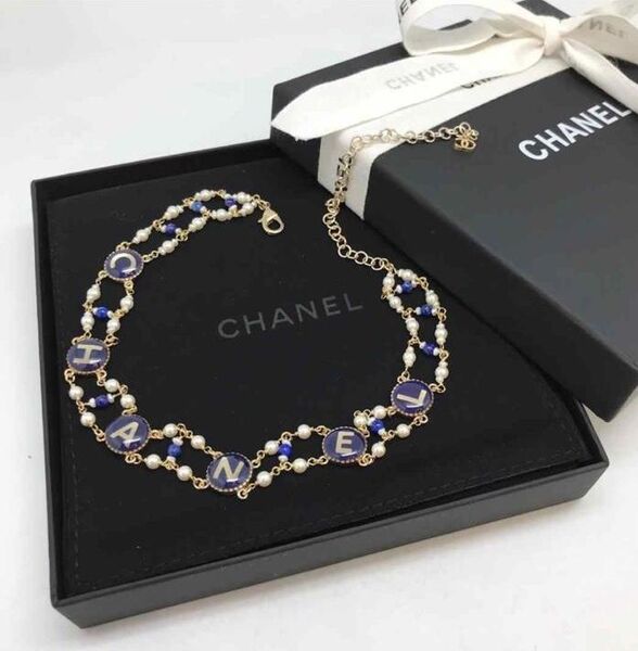 Бусы Chanel синий 15581-2