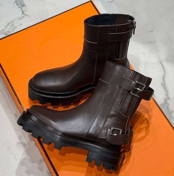 Ботинки Hermès женский кожа черный 200369
