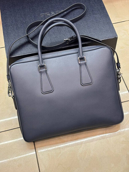 Мужской портфель Prada мужской кожа синий 170379-2