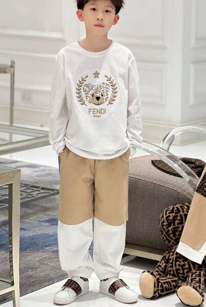 Детский лонгслив Fendi белый 179555