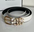 Женский ремень Chanel женский кожа белый 139144-1