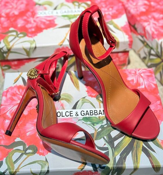 Босоножки Dolce & Gabbana женский кожа бордовый 191568