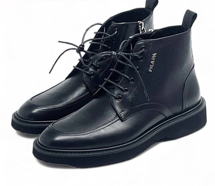 Мужские ботинки Prada мужской кожа черный 134994