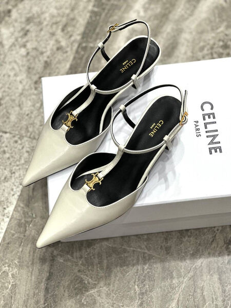 Туфли Celine женский кожа белый 113760-2