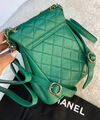 Рюкзак Chanel женский кожа болотный 101475-2