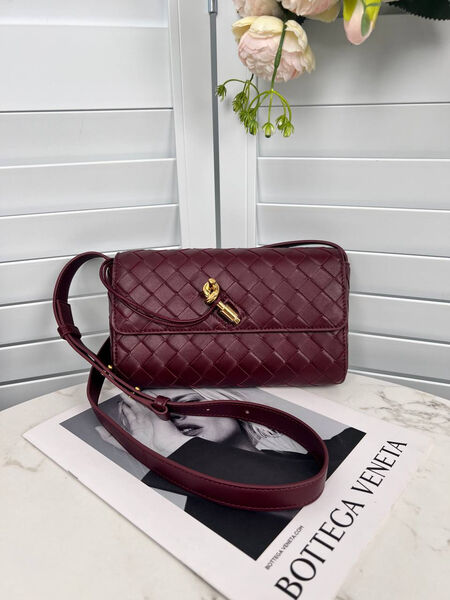 Сумка Bottega Veneta Mini женский кожа бордовый 156374-2