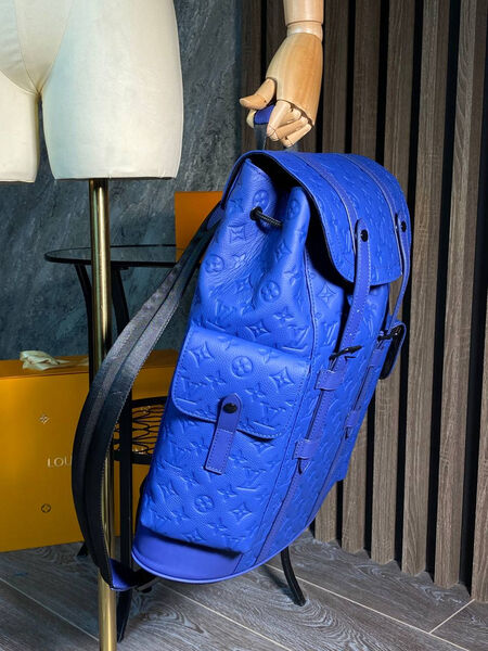 Мужской рюкзак Louis Vuitton мужской кожа синий 145925-9