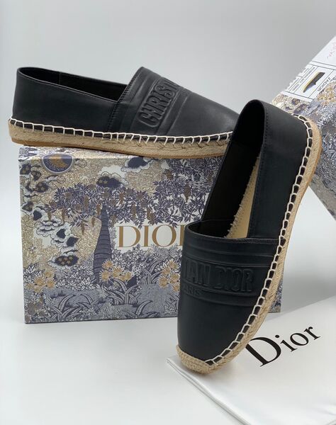 Эспадрильи Christian Dior женский кожа черный 91352-3