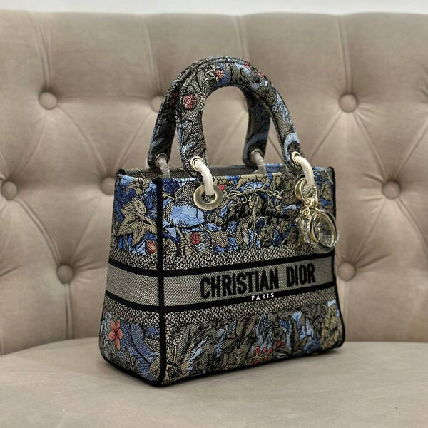 Сумка Christian Dior Lady женский текстиль графитовый 141967-2
