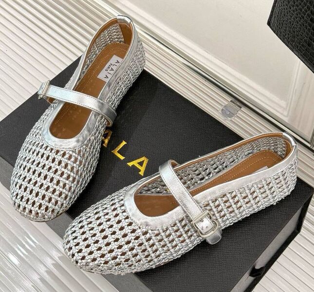 Балетки Alaïa женский кожа графитовый 189995
