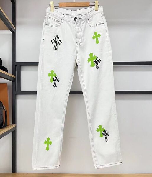 Джинсы Chrome Hearts женский джинса белый 121492