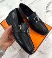 Лоферы Hermès женский кожа swift черный,коричневый 189001
