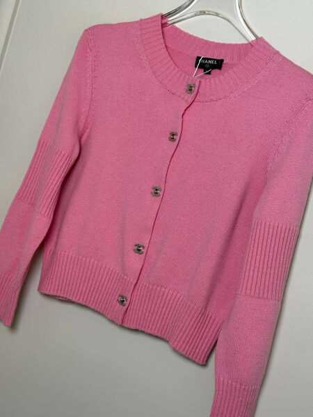 Кардиган Chanel женский вязаная ткань розовый 198272-2