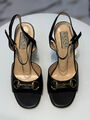 Босоножки Gucci женский кожа черный 189475-2