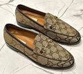 Лоферы Gucci женский текстиль бежевый 153004-1