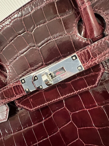 Сумка Hermès Birkin 35 ручная работа женский кожа бордовый 98480-3