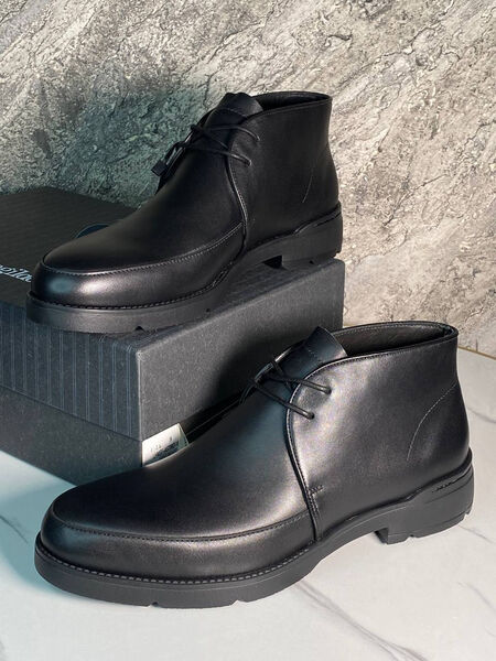 Мужские ботинки Zegna мужской кожа черный 168180-3