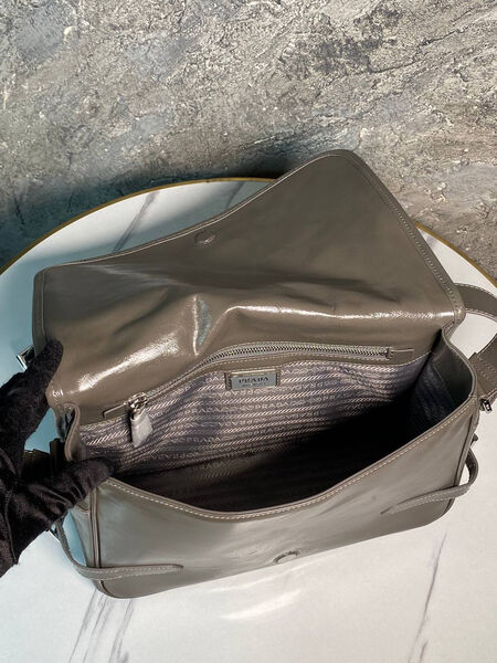 Мужская сумка мессенджер Prada мужской кожа графитовый 173419-4